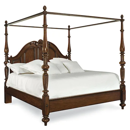 Queen-Size Poster Bed with Canopy